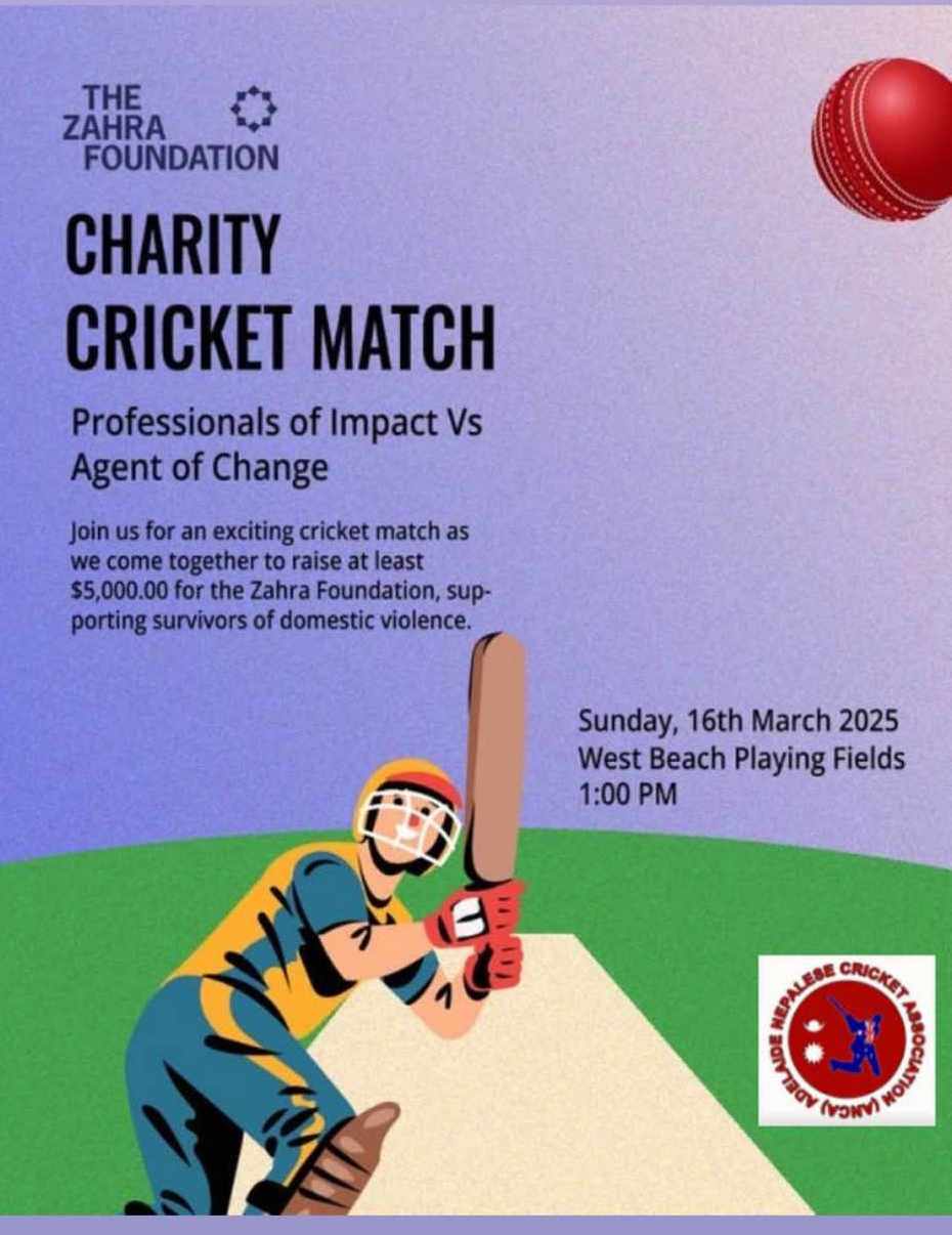 Exciting Charity Cricket Match: Agents vs Professionals in Adelaide Australia