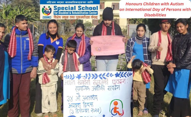 SSDRC- Kathmandu Honours Children with Autism on International Day of Persons with Disabilities