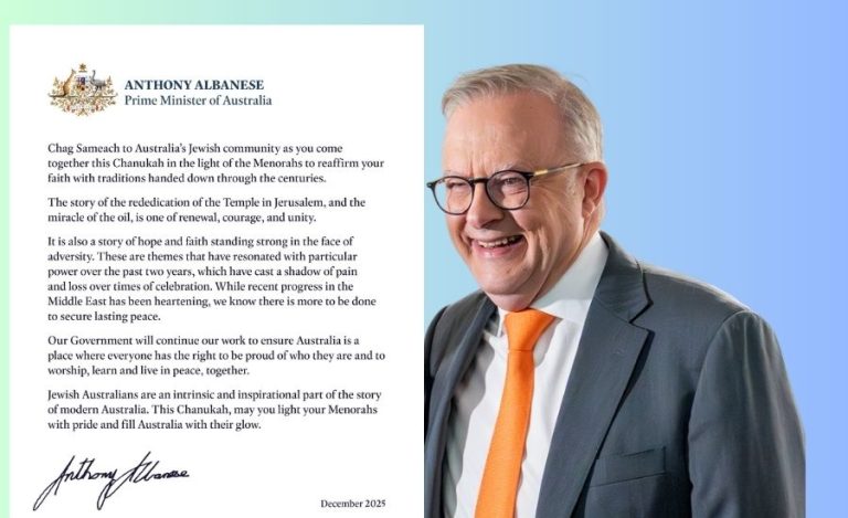 PM Albanese Sends Chanukah Message of Hope and Unity to Jewish Australians