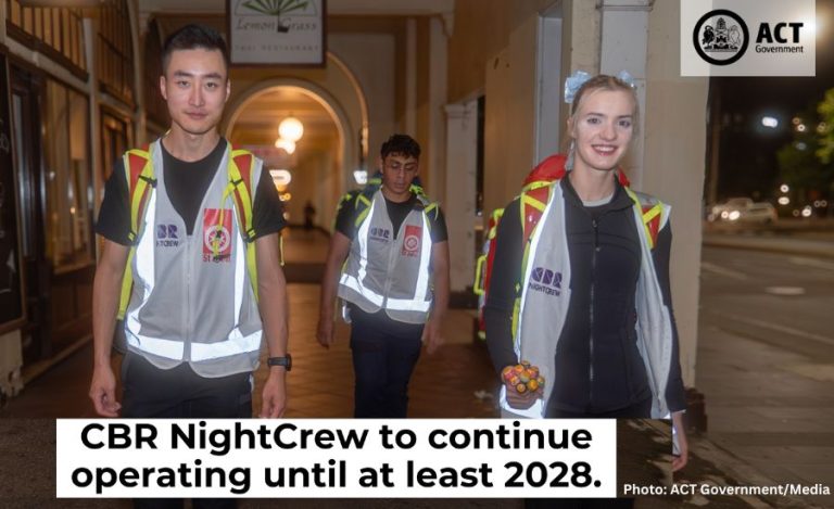 CBR NightCrew to Continue Supporting Canberra’s Nightlife Until 2028