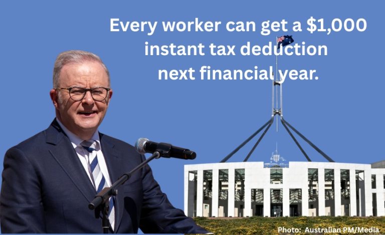 $1,000 Instant Tax Deduction for Australian Workers
