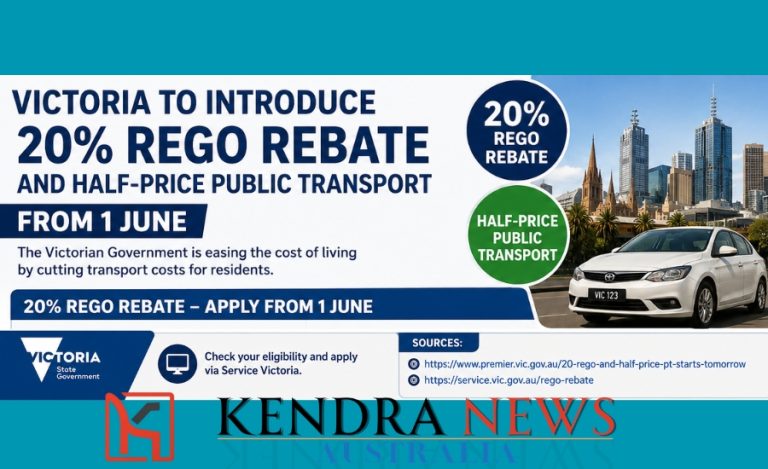Victoria to Introduce 20% Rego Rebate and Half-Price Public Transport from 1 June