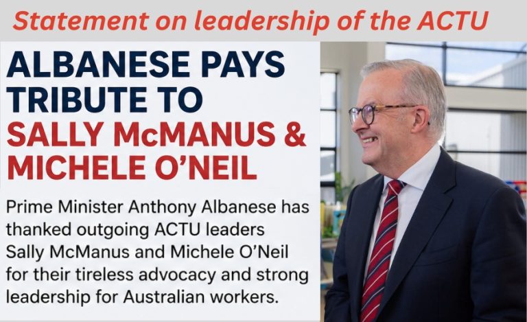 Albanese Pays Tribute to ACTU Leaders Sally McManus and Michele O’Neil