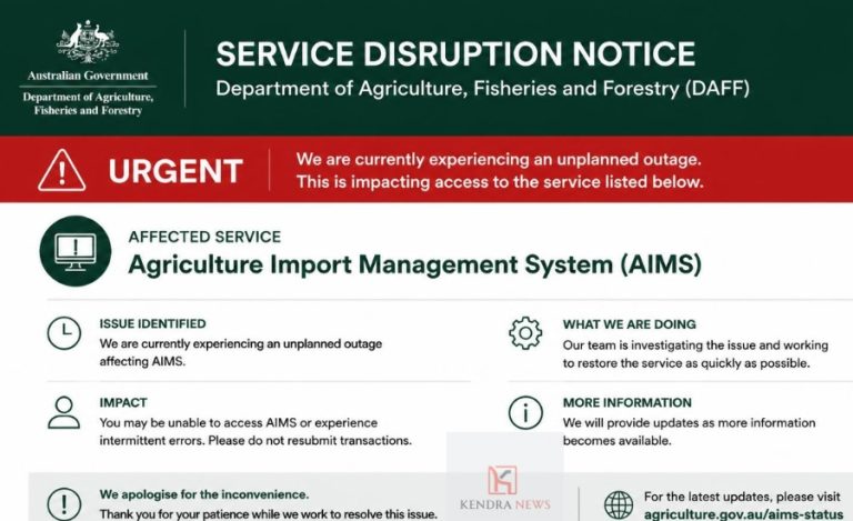 Urgent Outage Disrupts Australian Biosecurity Import System