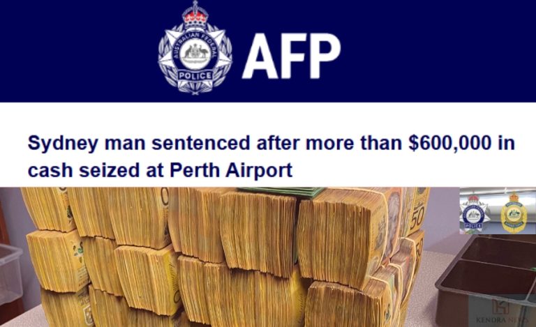 Sydney Man Sentenced After $618,000 Cash Seized at Perth Airport