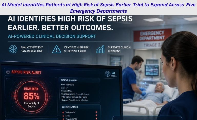 AI Model Identifies Patients at High Risk of Sepsis Earlier, Trial to Expand Across  Five Emergency Departments