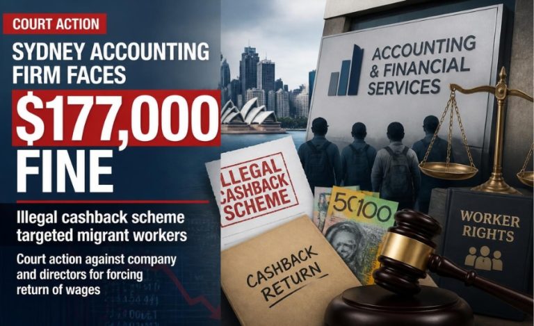 Sydney accounting firm fined $177,000 over unlawful cashback scheme involving migrant worker